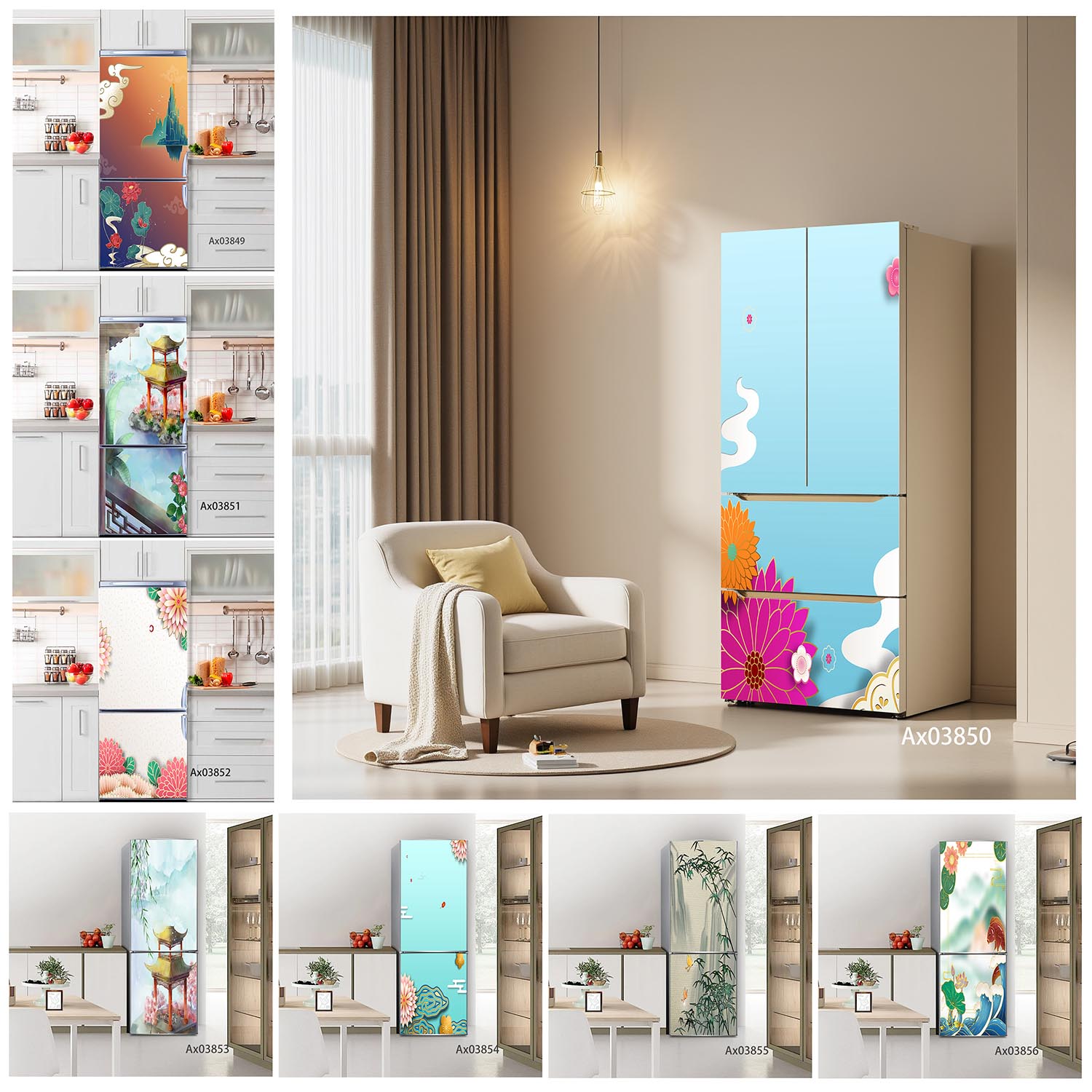 Zen Garden View Fridge Sticker - Full Cover Adhesive ulasan dan harga