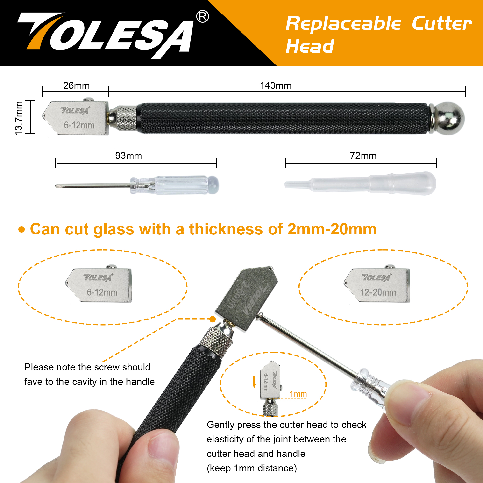 TOLESA Glass Cutter 2mm-20mm K - Screen Protector Cutter ulasan dan harga