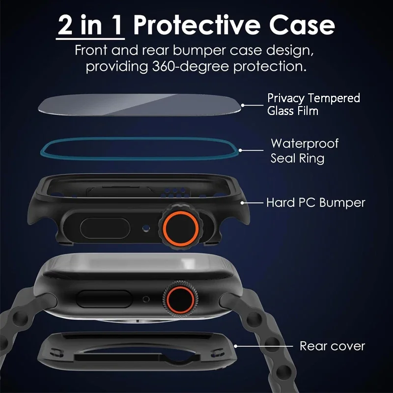 Privacy Glass+Case for Apple W - Privacy Screen Protector ulasan dan harga