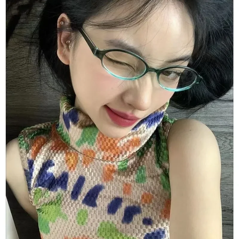 Retro Oval Glasses Women Girls - Anti Blue Light Film ulasan dan harga